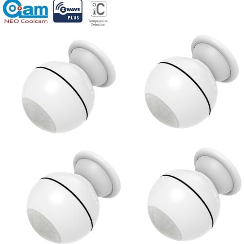 NEO COOLCAM 4pcs/Lot NAS-PD01Z Z-wave Pus PIR Motion Sensor +LUX+Temperature Detector Home Automation Alarm System Motion Alarm