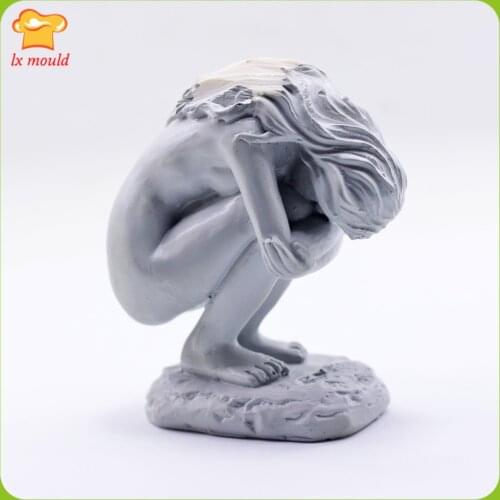 LXYY New 3D Body Candle Mould Sexy Thinking Female Art Silicone Wax Molds Making Soap Cake Mold