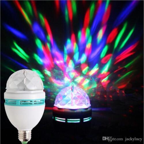 New Design Mini Crystal Magic Ball Effect Stage Lights 3W LED E27/B22 RGB Rotating Lamp For Home Party Disco DJ