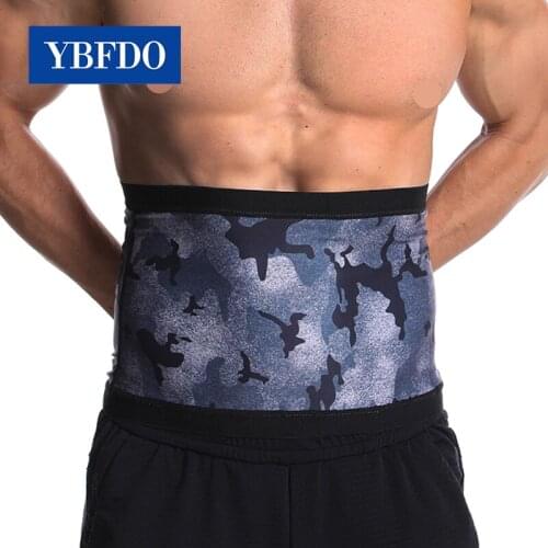 YBFDO Men Waist Trainer protection Belt Camouflage ion coating Sauna Sweat Girdle Workout Yoga Belt Sport Abdomen Weight Loss