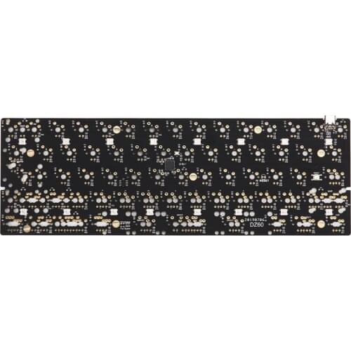 64 Layout Type-c Programmable RGB PCB Plate For Mechanical Keyboard 64 Dz60 DIY Kits 16pcs LED QMK Macro PCB Plate Support VIA