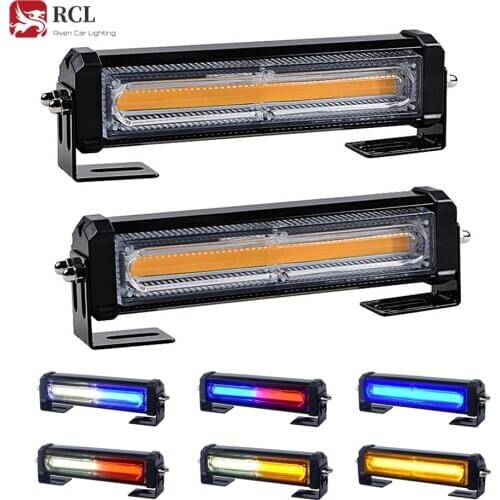 RCL Amber/Blue Emergency Grille Light Head 7 Flash Patterns 16W Bright Linear LED Mini Strobe Lightbar