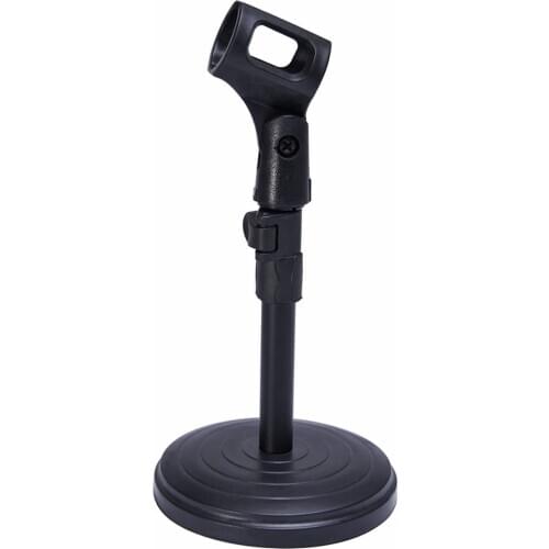 Adjustable Foldable Desk Microphone Stand with Mic Clip for Meetings, Lectures and Podcasts