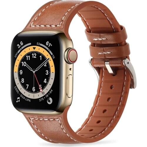 Straps For apple watch band iwatch series 6 se 5 4 3 leather + soft silicone strap iwatch 44mm 40mm 42mm 38mm replacement bands