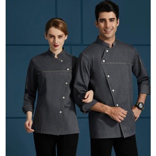 Men Women Kitchen Bakery Food Service Cook Coat Hotel Catering Restaurant Cooking Canteen Chef Jacket Sushi Work Uniform Shirt