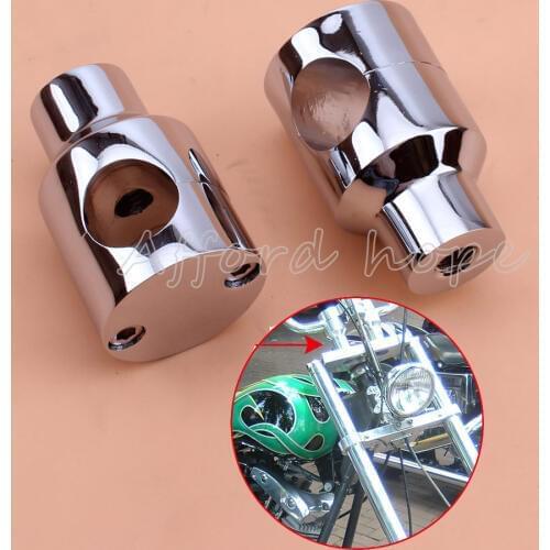 Motorcycle Vertical Round 1"Shorty Handlebar Riser For Harley Dyna Sportster Softail Custom Applications Honda Chrome Aluminum