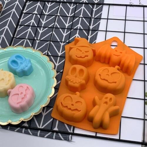 Silicone Halloween Ghost Pumpkin Baking Molds Non Stick Silicone Candy Chocolate Molds for Halloween Party and DIY Craft
