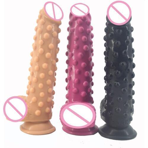 Silicone Realistic Dildo With Suction Cup Raised Pointed Extreme Stimulate Anal Dildo Big Fake Penis Sex Toys For Women