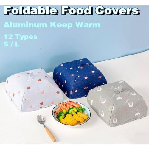 Foldable Food Covers Keep Warm Hot Aluminum Foil Food Cover Dishes Insulation table Kitchen Gadgets Umbrella S/L Size
