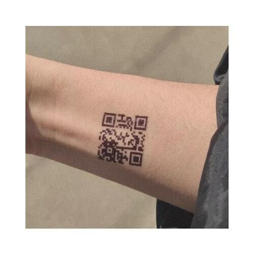 Creative Love QR Code Fake Tattoo for Lovers Adults Wrist Body Art Waterproof Temporary Tatoo Sticker for Men Woman