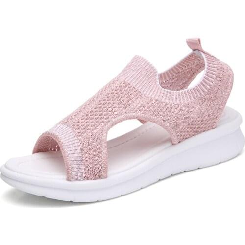 2020 New Summer Women Canvas Sandals Open Toe Wedges Platform Ladies Shoes Lightweight Sneakers Sandals Big 42 Zapatos Mujer Hot