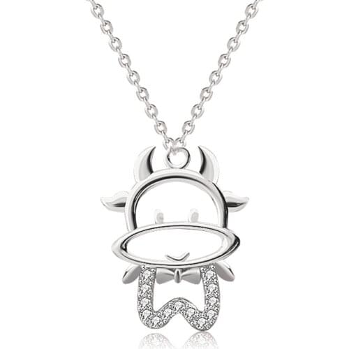 S925 Sterling Silver Cute Calf Necklace Female Clavicle Chain