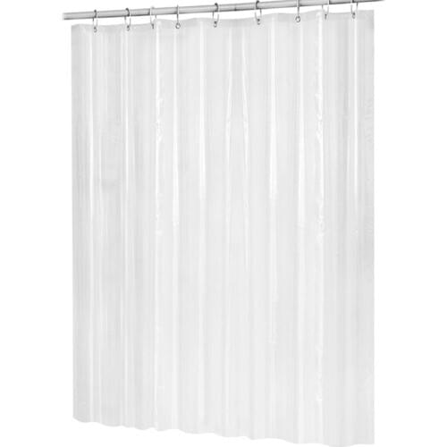180Cmx180Cm Plastic Peva Waterproof Shower Curtain Transparent White Clear Bathroom Curtain Luxury Bath Curtain With Hooks