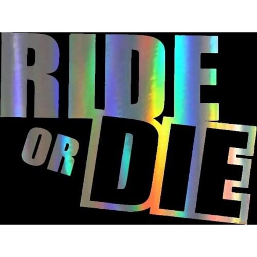 20*15cm Funny Car Sticker 3D Ride or Die Car Stickers and Decals Car Styling Decoration Vinyl Window Stickers Auto Accessories