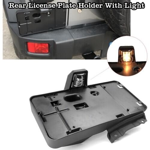 Car Rear License Plate Holder With Light License Plate Frame for Jeep Wrangler JK Unlimited 2007 2008 2009 2010 2011-2017