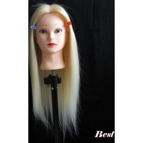 Free Shipping!! Best Quality Hairdressers Head Hair Fiber Practice Cutting Hairdressing Training Mannequin Head with hair