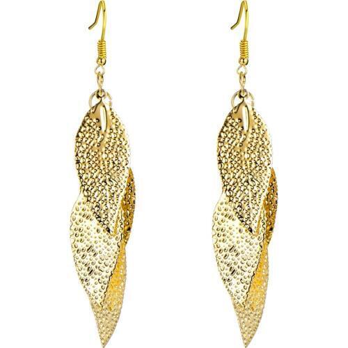 Bohemian Carve Multi-layer Leaf Fringed Long Drop Dangle Earrings Gothic Metal Tassel Pendientes Brincos For Women Party Jewelry