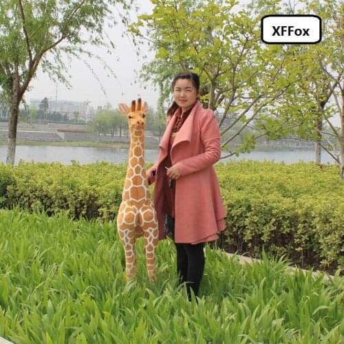 Big plush real life giraffe toy simulation standing giraffe doll birthday gift about 140cm xf0926