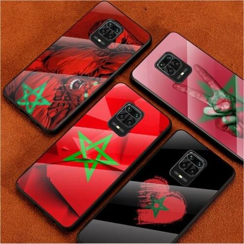 Morocco Flag Coat Of Arms For Xiaomi Redmi Note 10 10S 9T 9S 9 8T 8 7 Phone Case Tempered Glass Hot New Shell Luxury Cove