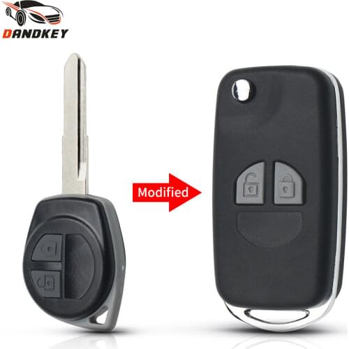 Dandkey For Suzuki Swift Grage Vitara Alto Igins SX4 Vauxhall Agila 2 Buttons Flip Folding Car Key Case Upgrade Remote Key Shell