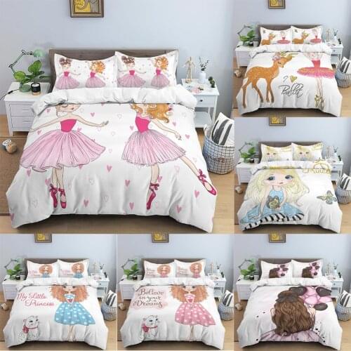 Kids Children Crib Duvet Cover Set & Pillowcase Cartoon Bedding Set for Baby Edredones Niños Girls Princess Blanket Quilt Cover