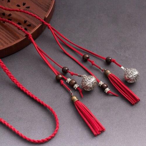 Ancient Style Han Chinese Clothing Red Palace Bell Tassel Hair Band Bell Red Hair Ring Bell Bandeau Ancient Costume Headdress