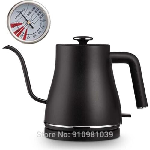 Electric Kettle Pot with thermometer Stainless Steel Coffee Drip Gooseneck Teapot Tea Maker Bottle 220v
