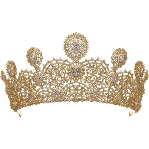 EYER New Arrival Sparkly Cubic Zircon Wedding Tiaras And Crown Women Bridal Hair Accessories Evening Headdress Pageant Tiara