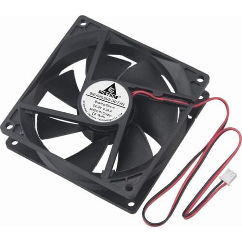 Gdstime 2 Pcs 92mm 92x92x25mm 9cm 5V Brushless Motor Cooler PC Computer Case CPU DC Cooling Fan 90mm x 25mm 9225