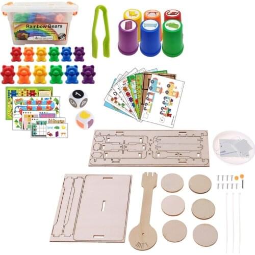 Perfect Counting Bears With Stacking Cups Set - Montessori Rainbow Matching Game