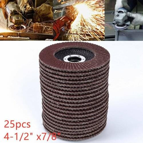 KKMOON 25Pcs 40 Grit Assorted Sanding Grinding Wheel Aluminum Oxide Abrasives Flap Discs Compatible with 4.5'' Angle Grinder
