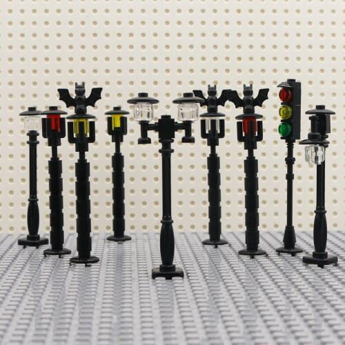 House Street Lamp Building Blocks Friends Accessory Train Station Post Traffic light Bricks Figure city Town Road view Parts Toy