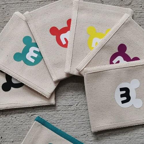 Card bag anti-demagnetization zero money bag Cotton canvas ID bag student meal card access bus card bag double layer