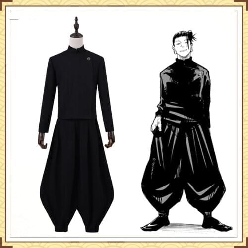 Anime Jujutsu Kaisen Cosplay Costume Geto Suguru Black Male School Uniform Halloween Costumes for Men Anime Outfits Clothes