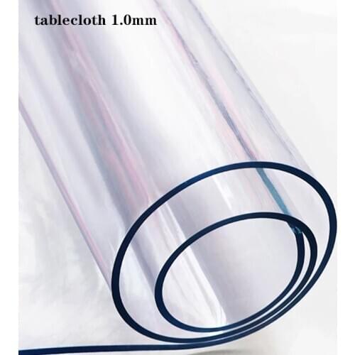LGOLOL1.0mm transparent PVC tablecloth strong waterproof plastic table cover oil-proof kitchen table placemat soft glass mat