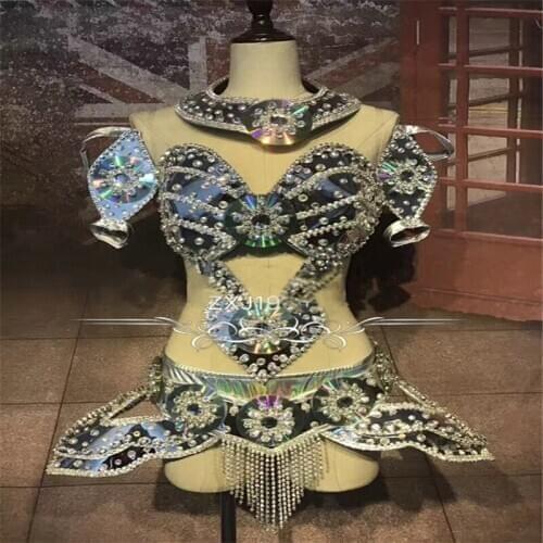 M67 Ballroom dance women stage costumes dance show dress sexy disc armor robot suit party catwalk performance outfit skirt dj ds