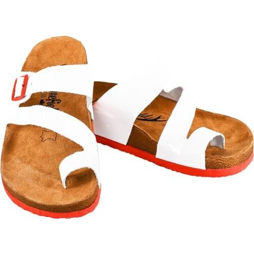 Moosefield Genuine leather New style 2021 Comfortable eva sole for summer White Flip-flops orthopedic non-slip Women slippers