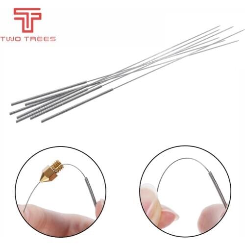10pc/set 3D Printer stainless steel nozzle cleaning needle drill bit 0.4mm accessories reprap ultimake for CR10 CR-10S Ender 3