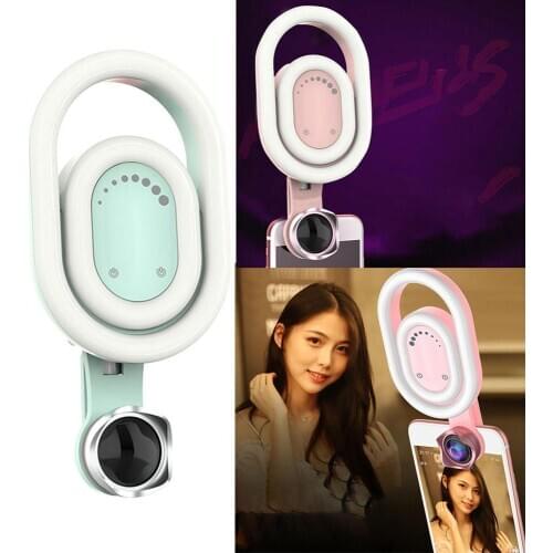 Mobile Phone Lens Camera Lens Fill Light Beauty Face-Lift Selfie Light Skin Rejuvenation HD Wide-Angle Lens Camera Artifact Pink