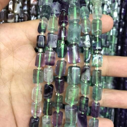 Wholesale 2strings Natural Rainbow Fluorite Beads,Gem Stone Loose beads,Polished Raw Stone Tube beads for jewelry 15.5"/string