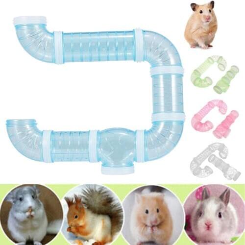Transparent Hamster Rat Squirrel Cage Tunnel Tube Climbing Toy Small Pet Supply Small Animals Toys