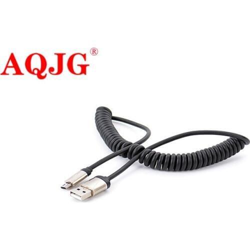 Spring USB 2.0 A Male to Micro USB B Spiral Coiled 5 Pin Adaptor Digital USB Data Charging Cables Connector USB Charger Cable