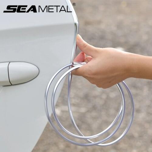 Car Door Anti Scratch Strip Car Chromium Styling Trim for Hood Trunk Bumper Air Outlet Self Adhesive Decoration Protective Strip