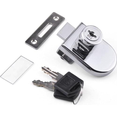 Glass Door Lock Zinc Alloy Display Cabinet Showcase Locker Letter Box Drawer Pleated Door Locks with Keys Hardware Tools