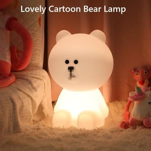 VIP 30CM Creative Lovely Cartoon BearTable Lamp for House Decoration Rechargeable Bedroom Bedside Baby LED Small Nightlights