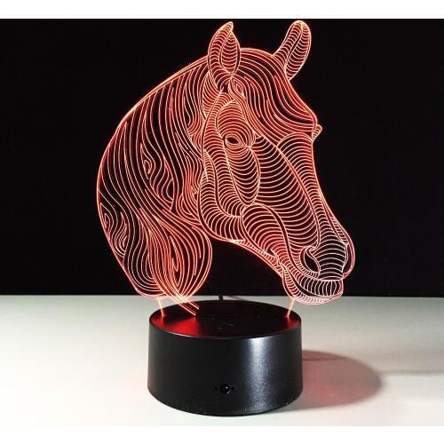 Horse Led Night Light USB Novelty Gifts 7 Colors Changing Animal 3D LED Desk Table Lamp as Home Decoration Lowest Cost Drop Ship