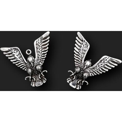 WKOUD 4pcs Silver Color Eagle Charm Alloy Pendants Punk Necklace Bracelet DIY Metal Jewelry Findings 44*40mm A1480