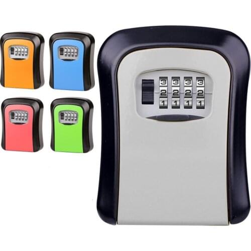 Home Door Outdoor Key Lock Box Wall Mounted Aluminum Alloy Key Password Safe Box Repair Key Box Code Lock Anti-theft Organizer