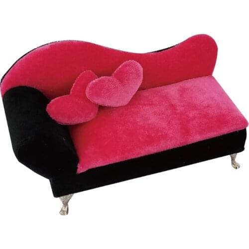 40GB 1/6 Dollhouse Fancy Couch Sofa Rose Pink Jewelry Storage Organizer Box Flip Can Open Compartments Armchair Sofa Box Gift