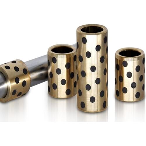 1PCS Brass Graphite Bearing Bushing Oil Sleeve Self-lubricating Bearing Linear Graphite Copper Set Bearing